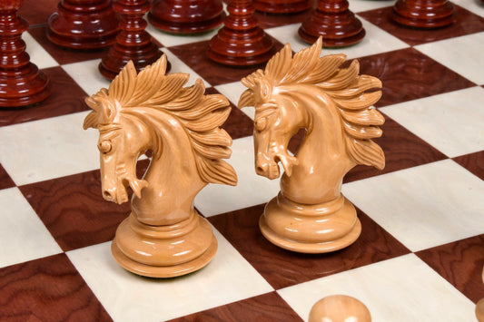 4.3" Luxury Savano Series Staunton Chess Pieces Only Set - Bud Rosewood Triple Weighted