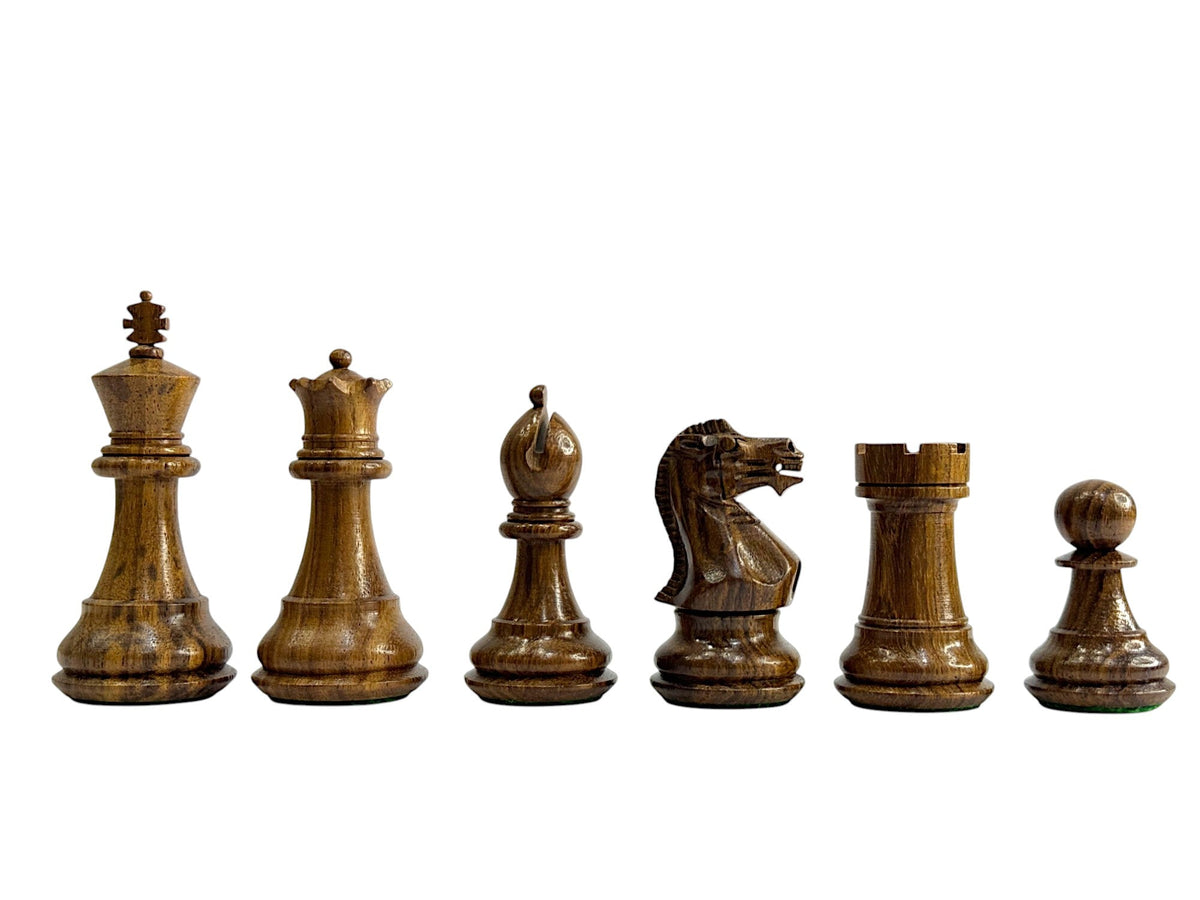 3" Professional Staunton Chess Set - Chess Pieces Only - Weighted Golden Rosewood - Chess Villa