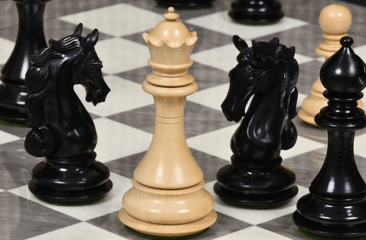 4.5” Shera Series Staunton Luxury Chess Pieces Only Set- Triple Weighted Ebony - Chess Villa