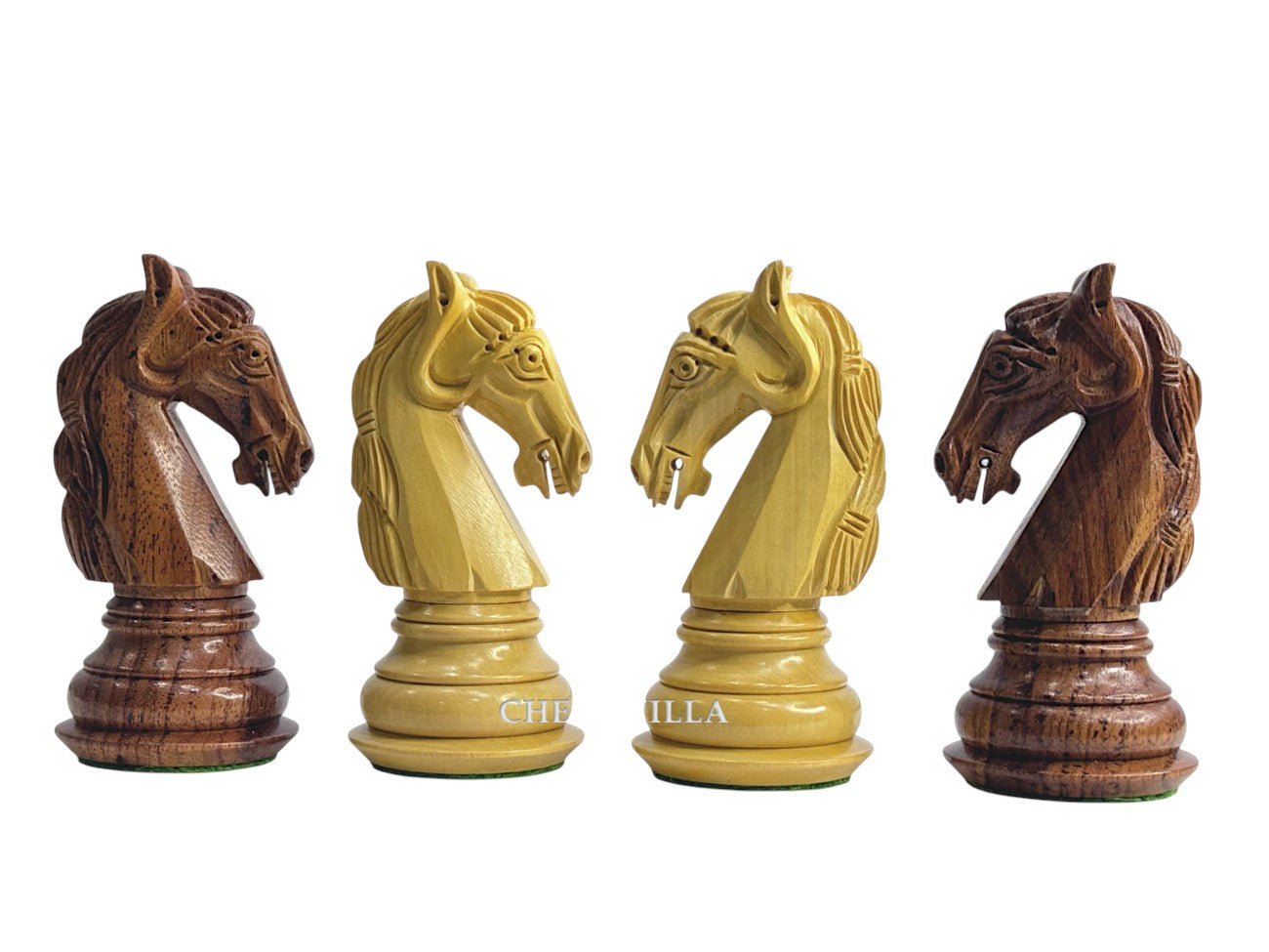 4.6" Rare Columbian Luxury Chess Pieces Only Set - Triple Weighted Anjan Wood - Chess Villa