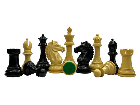 3.9" Exclusive Alban Staunton Chess Pieces Only set - Double Weighted Ebonised Boxwood