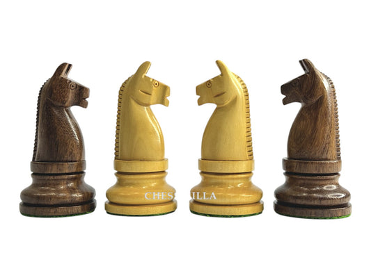 1900s' American Chess Company Reproduction Chess Set - Chess Pieces Only - Weighted Golden Rosewood- 3.8" King