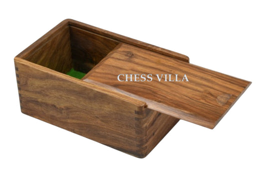 Golden Rosewood Chess Pieces Storage Box For Chessmen Set Upto 4.5 inch