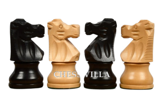 Repro 1890 French Lardy Staunton Chess Pieces Only Set – Ebonised & Boxwood