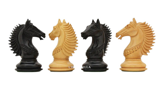 4.6" Copenhagen Luxury Staunton Chess Pieces Only Set- Triple Weighted Ebony Wood