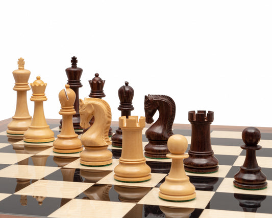 4" Leningrad Series Luxury Staunton Chess Pieces Only Set - Weighted Rosewood