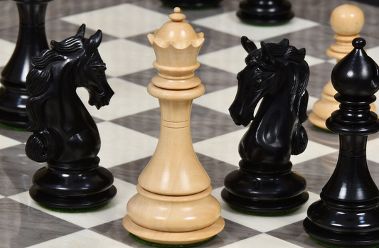4.5” Shera Series Staunton Luxury Chess Pieces Only Set- Triple Weighted Ebony
