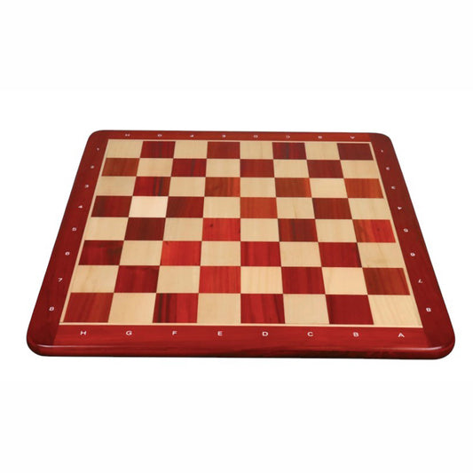 21" Chess board -Solid Luxury Bud Rosewood and Maple- 55 mm square - Algebraic Notations