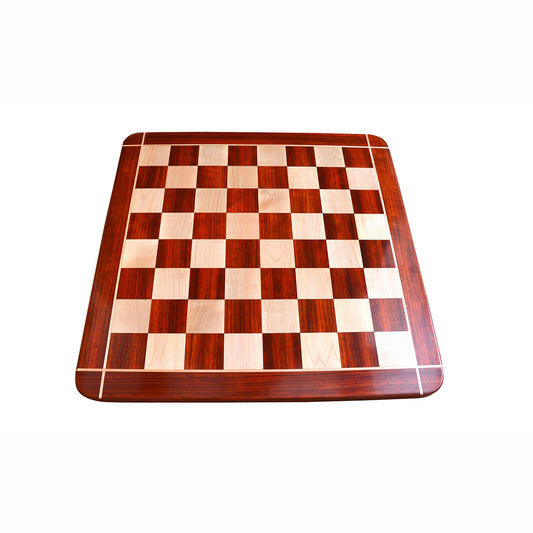 23″ African Padauk & Maple Wood Cross Corner Wooden Chessboard With 60 mm Square