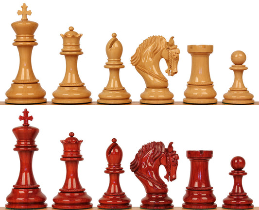 The King Arthur Series Luxury Staunton Chess Pieces Only Set - 4.5" King Size - Triple Weighted Bud Rosewood
