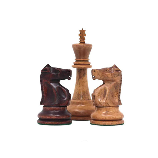 1972 Fischer Spassky Championship Series Chess Pieces Set – Mahogany Stained & Distressed Boxwood
