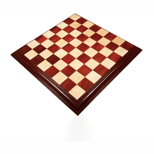 23" Bud Rosewood & Maple Wood Solid Luxury Handmade Chessboard with Carved Border - 63 mm Square