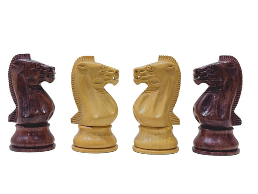 19th century 4.3" B & Co. Reproduced Staunton Chess Pieces Only Set- Double Weighted Rosewood