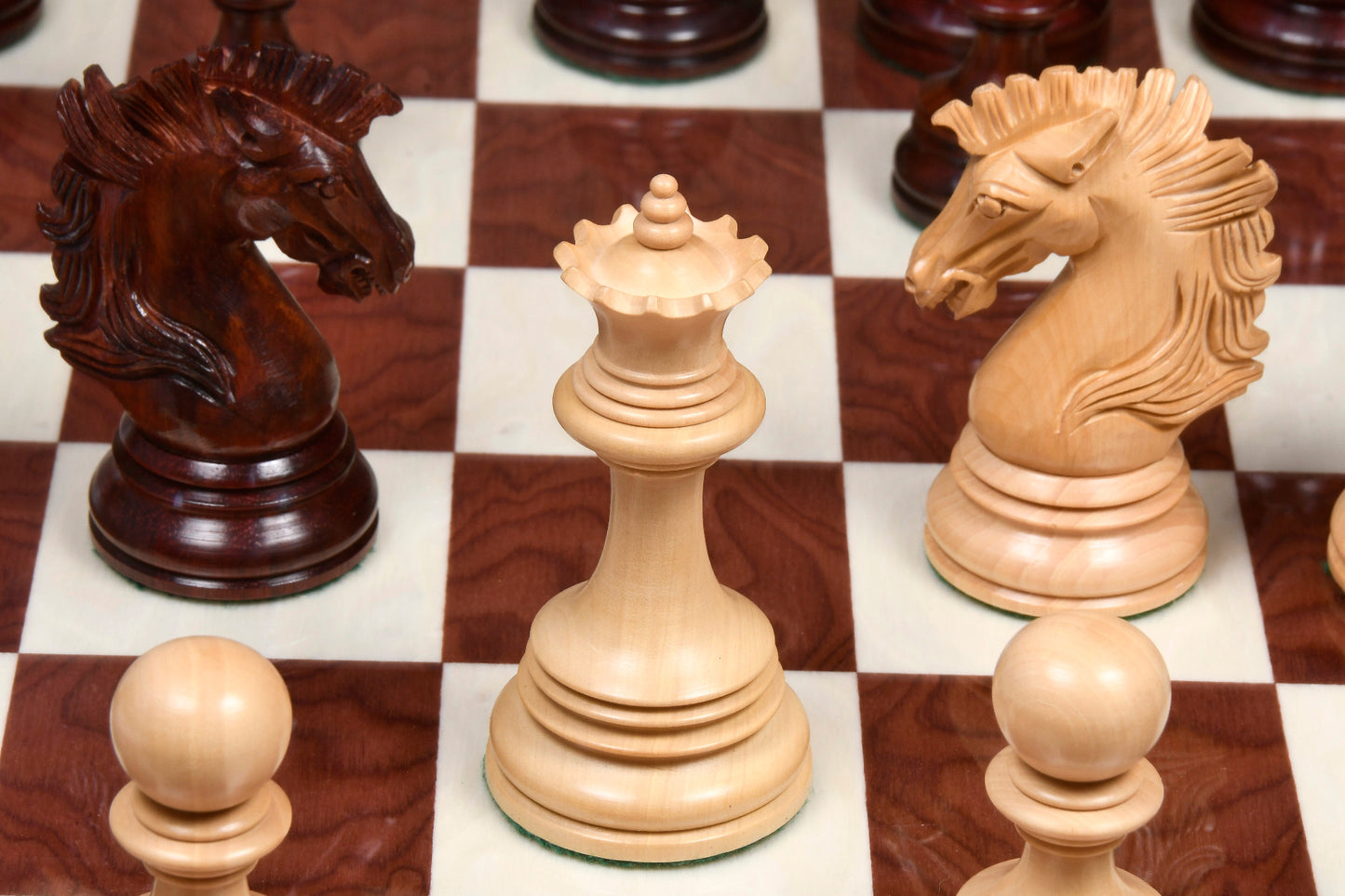 The Premium Collection - 4.4" Wellington Luxury Staunton Chess Pieces Only Set – Triple Weighted Budrose Wood