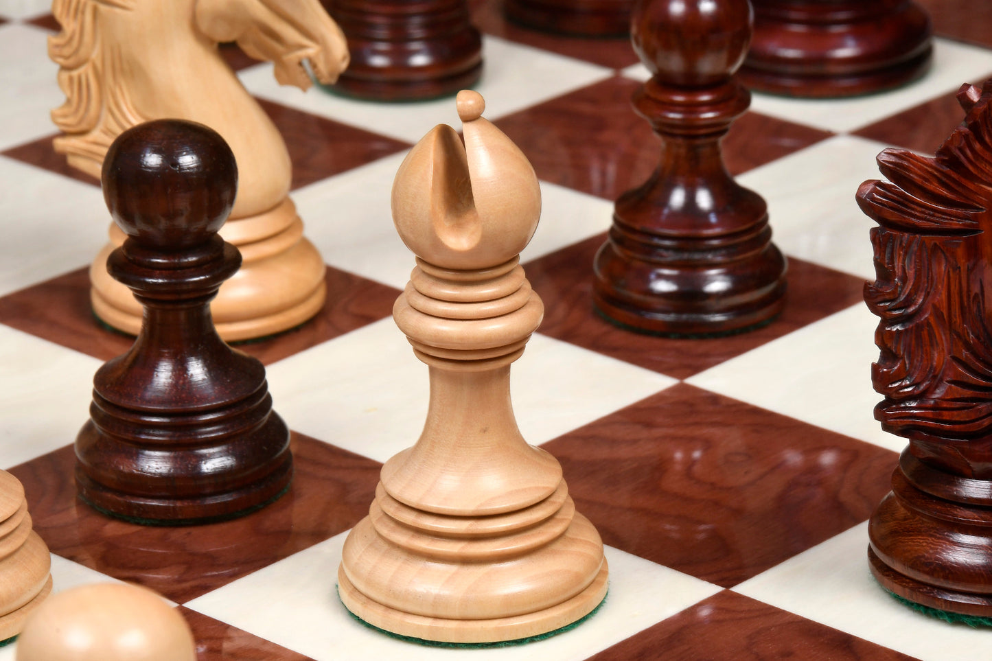 The Premium Collection - 4.4" Wellington Luxury Staunton Chess Pieces Only Set – Triple Weighted Budrose Wood