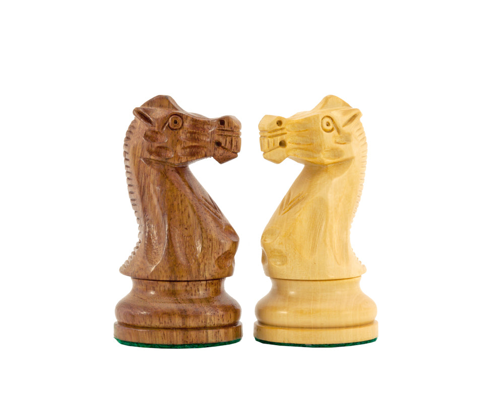 3.9″ American Staunton Weighted Chess Pieces set – Golden Rosewood & Boxwood