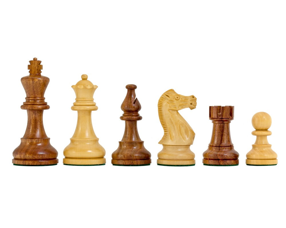 3.9″ American Staunton Weighted Chess Pieces set – Golden Rosewood & Boxwood
