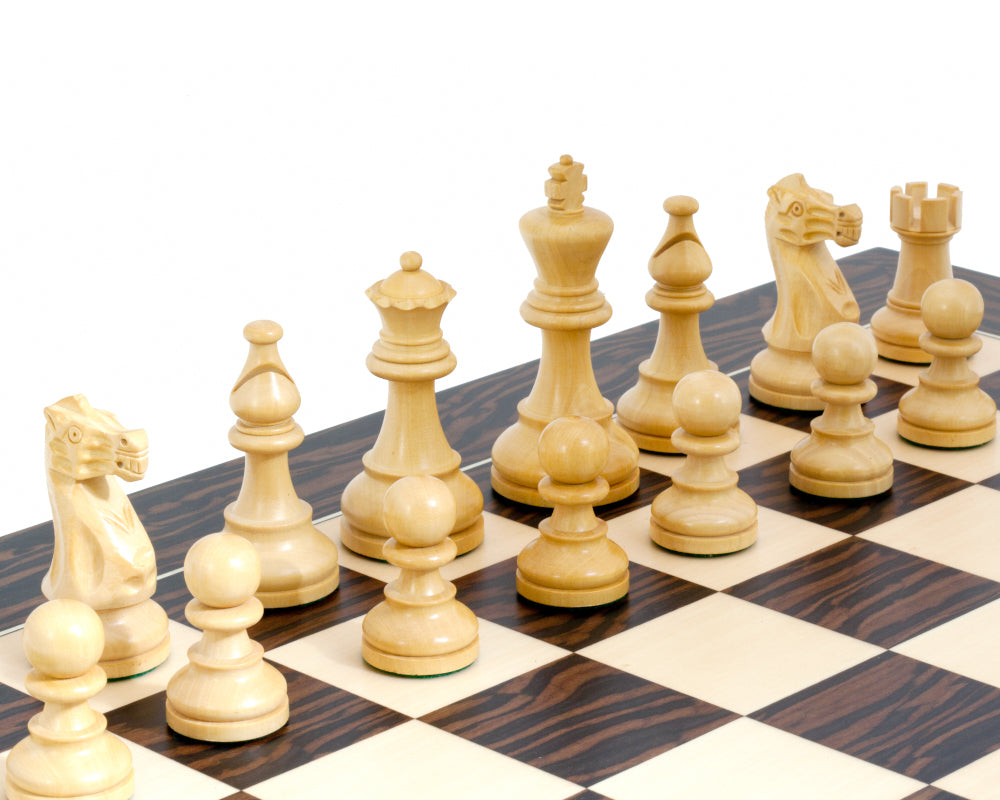 3.9″ American Staunton Weighted Chess Pieces set – Golden Rosewood & Boxwood