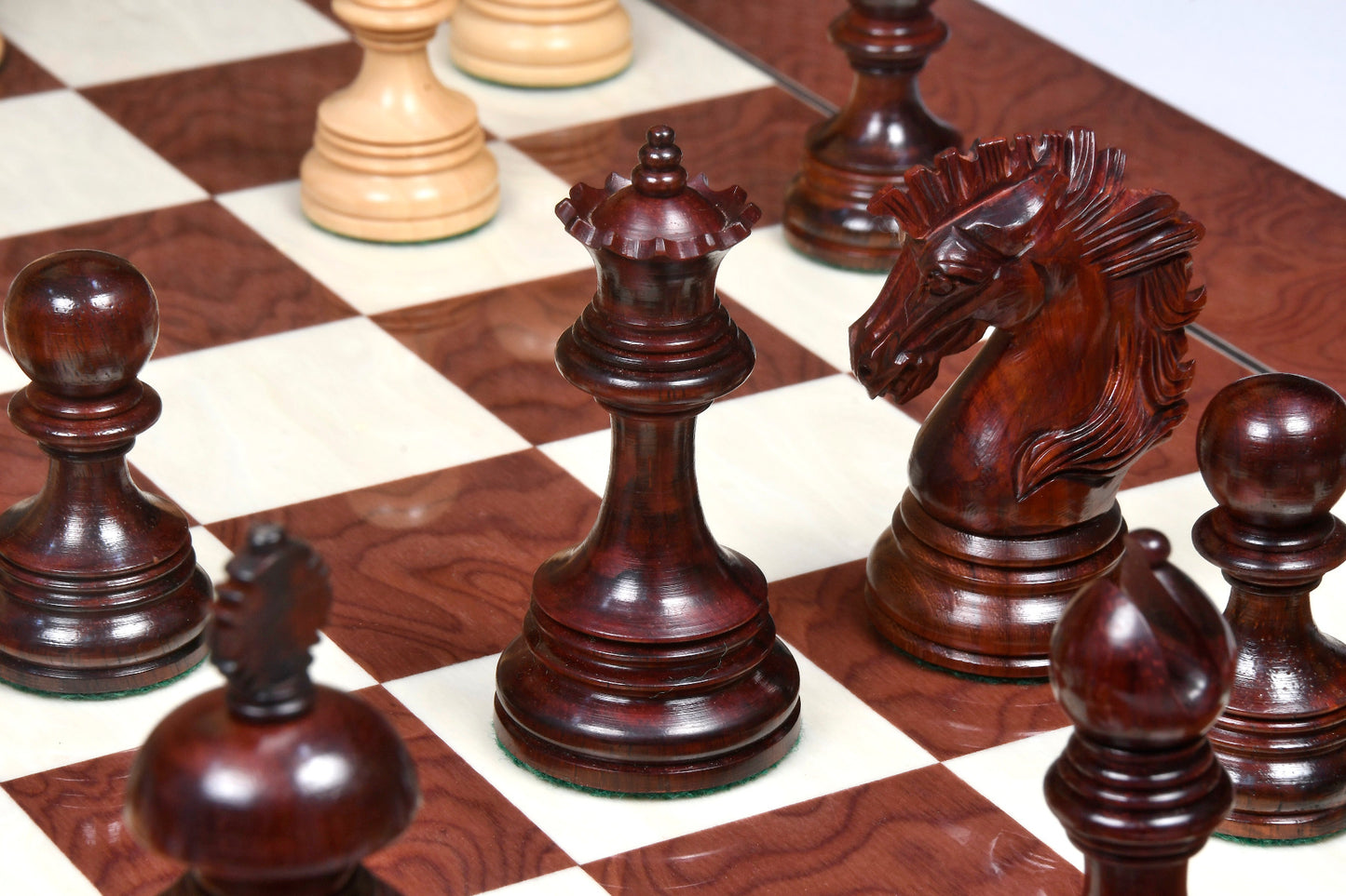 The Premium Collection - 4.4" Wellington Luxury Staunton Chess Pieces Only Set – Triple Weighted Budrose Wood