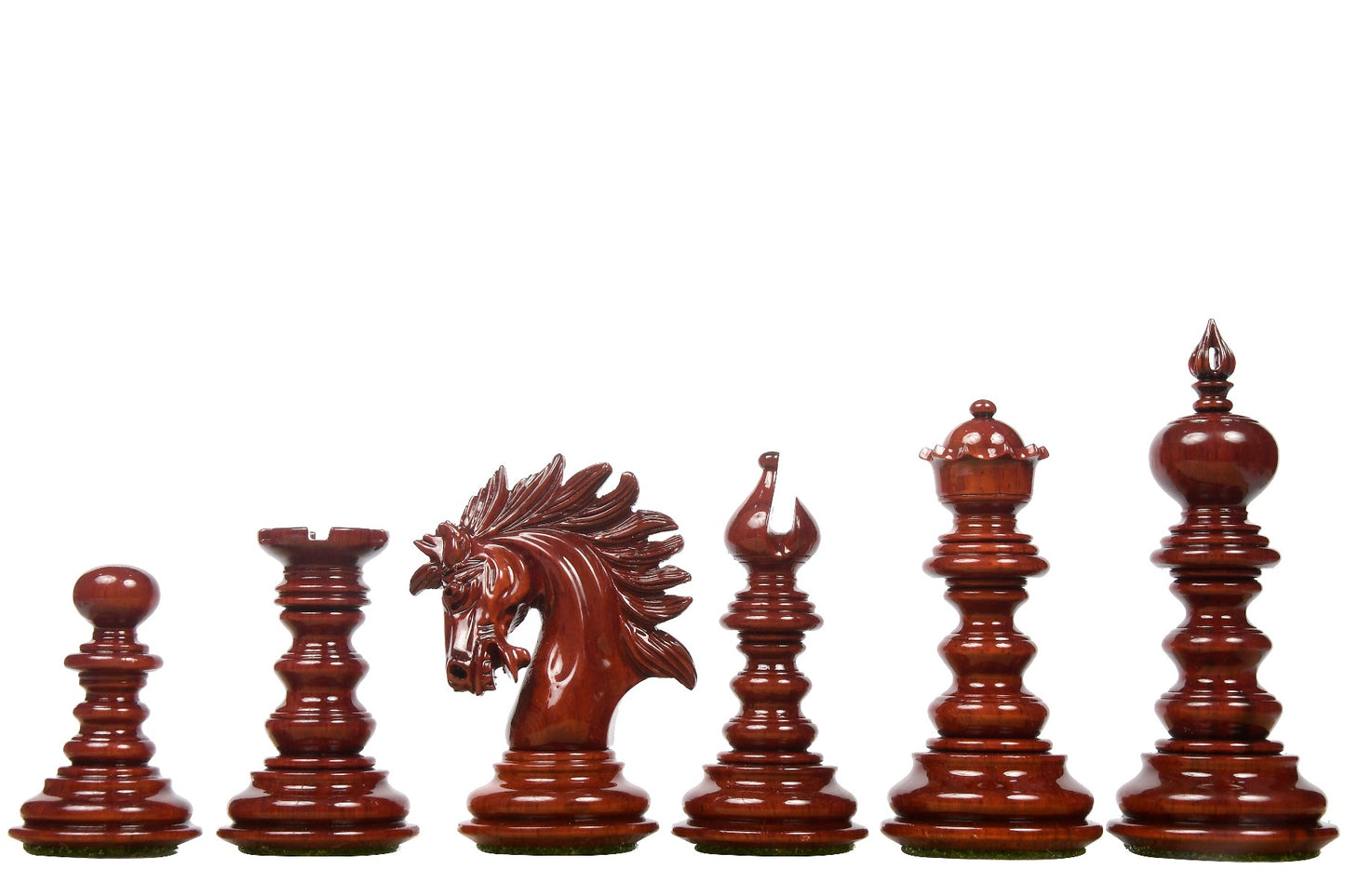 4.3" Luxury Savano Series Staunton Chess Pieces Only Set - Bud Rosewood Triple Weighted
