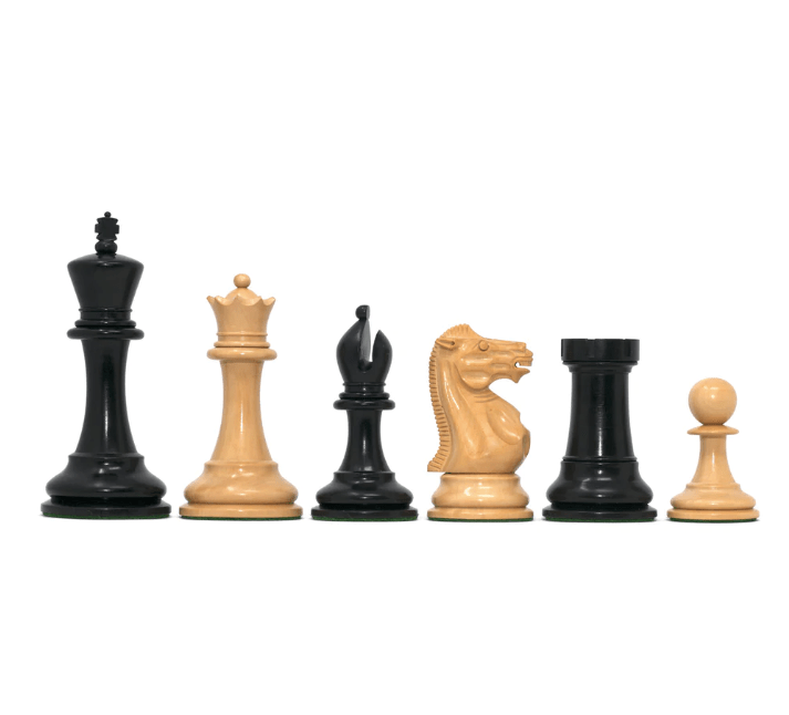 1849 Original Jaques Staunton Chess Pieces Only set - Triple Weighted Ebony - 4.5" King - Chess Villa
