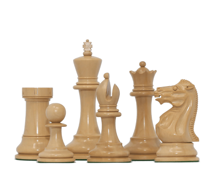 1849 Original Jaques Staunton Chess Pieces Only set - Triple Weighted Ebony - 4.5" King - Chess Villa