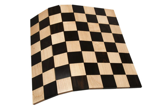 Folding/ Rolling Series Travel Chess Board In Maple & Ebony Wood- 40 mm Square