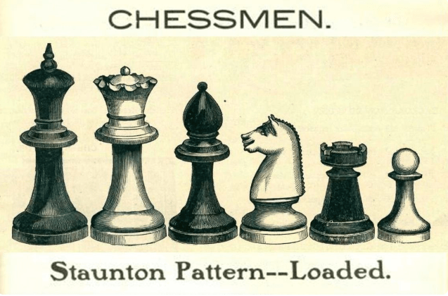 1900s' American Chess Company Reproduction Chess Set - Chess Pieces Only - Weighted Distressed Antiqued & Ebonised Boxwood- 3.8" King - Chess Villa