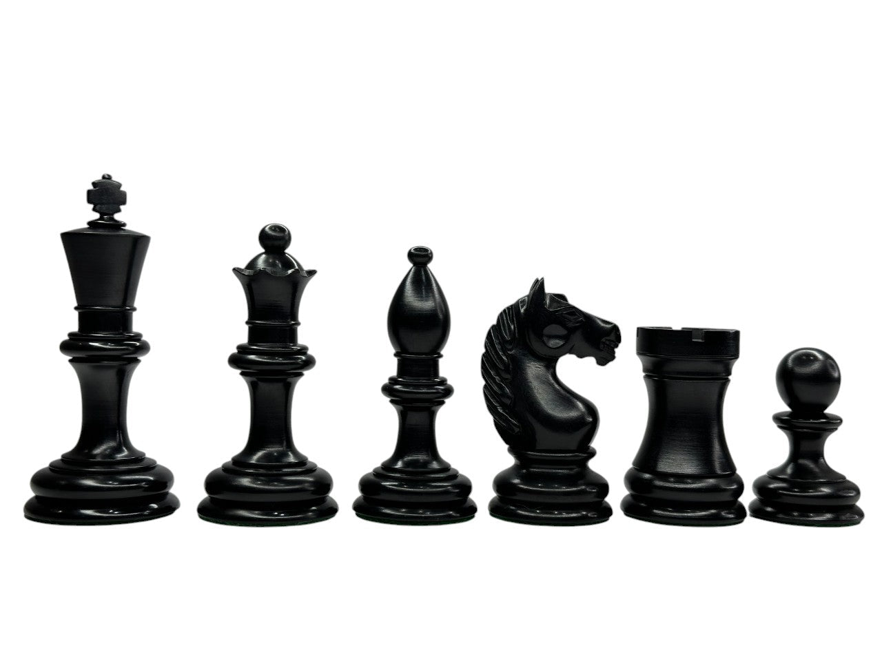 1933 Botvinnik Flohr-I Soviet Chess Pieces Only Set -Ebonised Boxwood- 3.6" King - Chess Villa