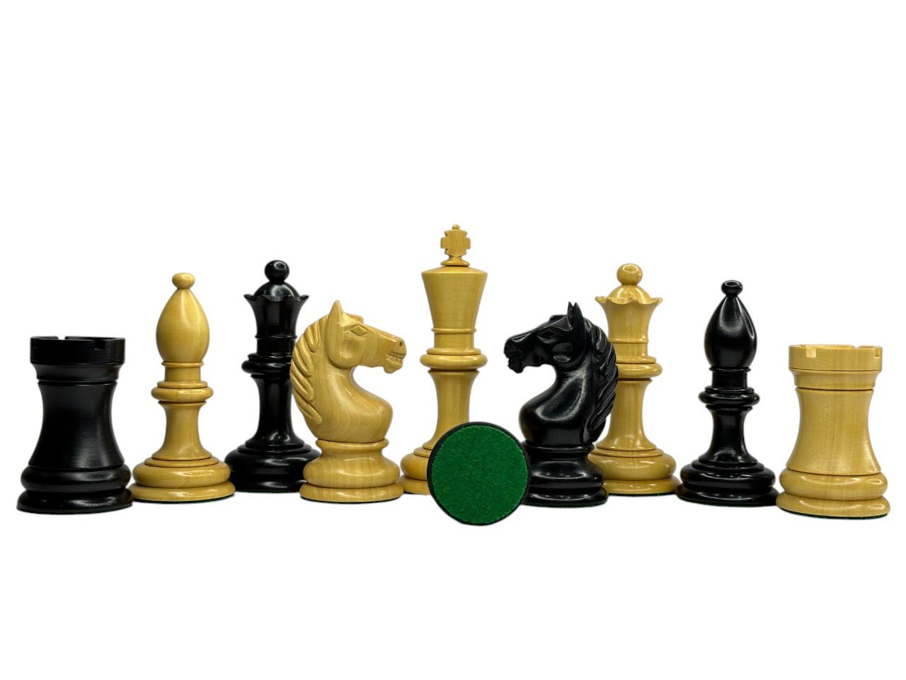 1933 Botvinnik Flohr-I Soviet Chess Pieces Only Set -Ebonised Boxwood- 3.6" King - Chess Villa
