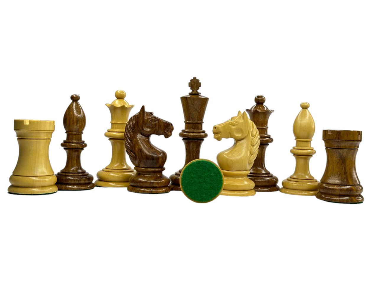 1933 Botvinnik Flohr-I Soviet Chess Pieces Only Set -Golden Rosewood- 3.6" King - Chess Villa