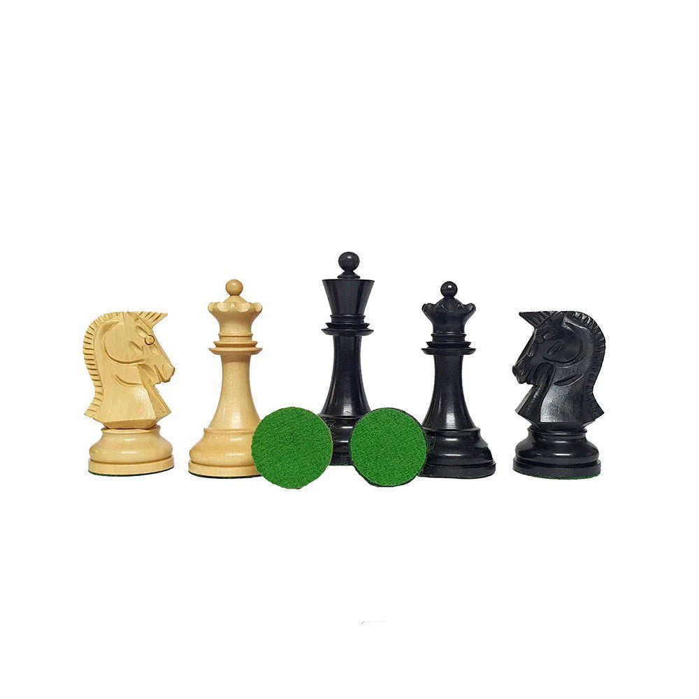 1950s Dubrovnik Bobby Fischer Reproduced Chess Pieces Only Set in Ebonised Boxwood & Boxwood - 3.7" King - Chess Villa