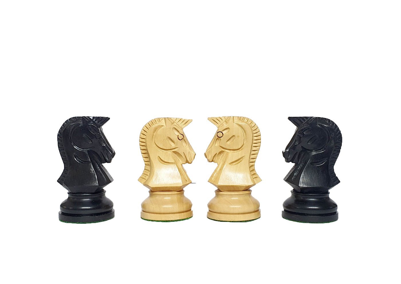 1950s Dubrovnik Bobby Fischer Reproduced Chess Pieces Only Set In Ebony Wood & Boxwood - 3.7" King - Chess Villa