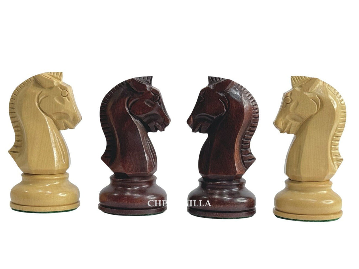 1950s Fischer Dubrovnik Reproduction Chess Pieces Only - Mahogany Stained & Boxwood - 3.75" King - Chess Villa