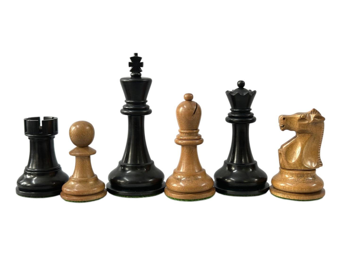 1972 Fischer Spassky Championship Series Chess Pieces Set –Distressed & Ebonised Boxwood - Chess Villa