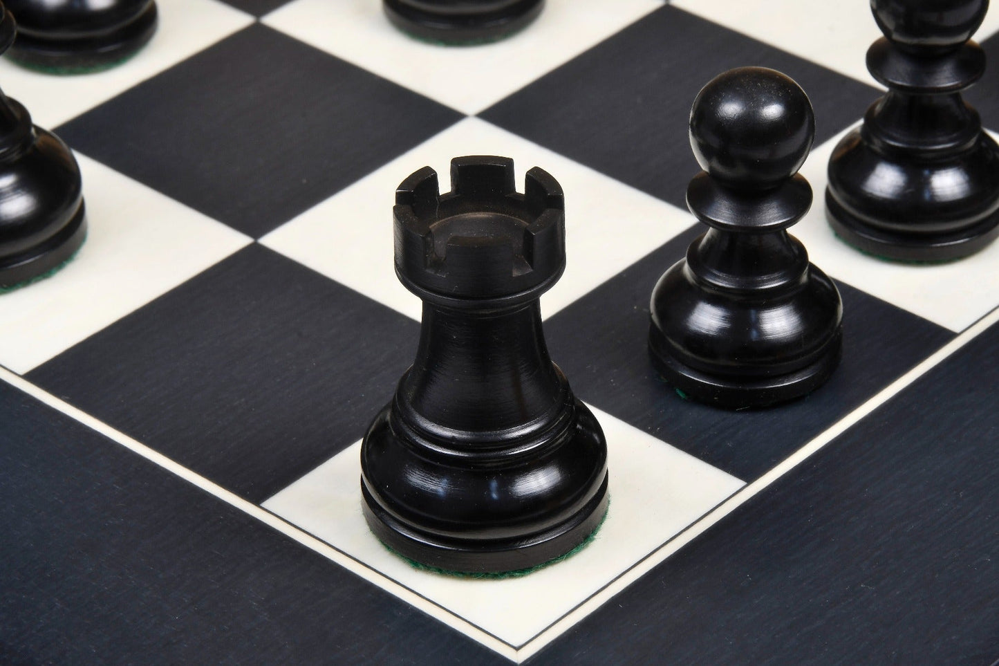1972 Reproduced Reykjavik Championship Series Chess Pieces 3.7" - Weighted Ebonised Boxwood & Boxwood - Chess Villa