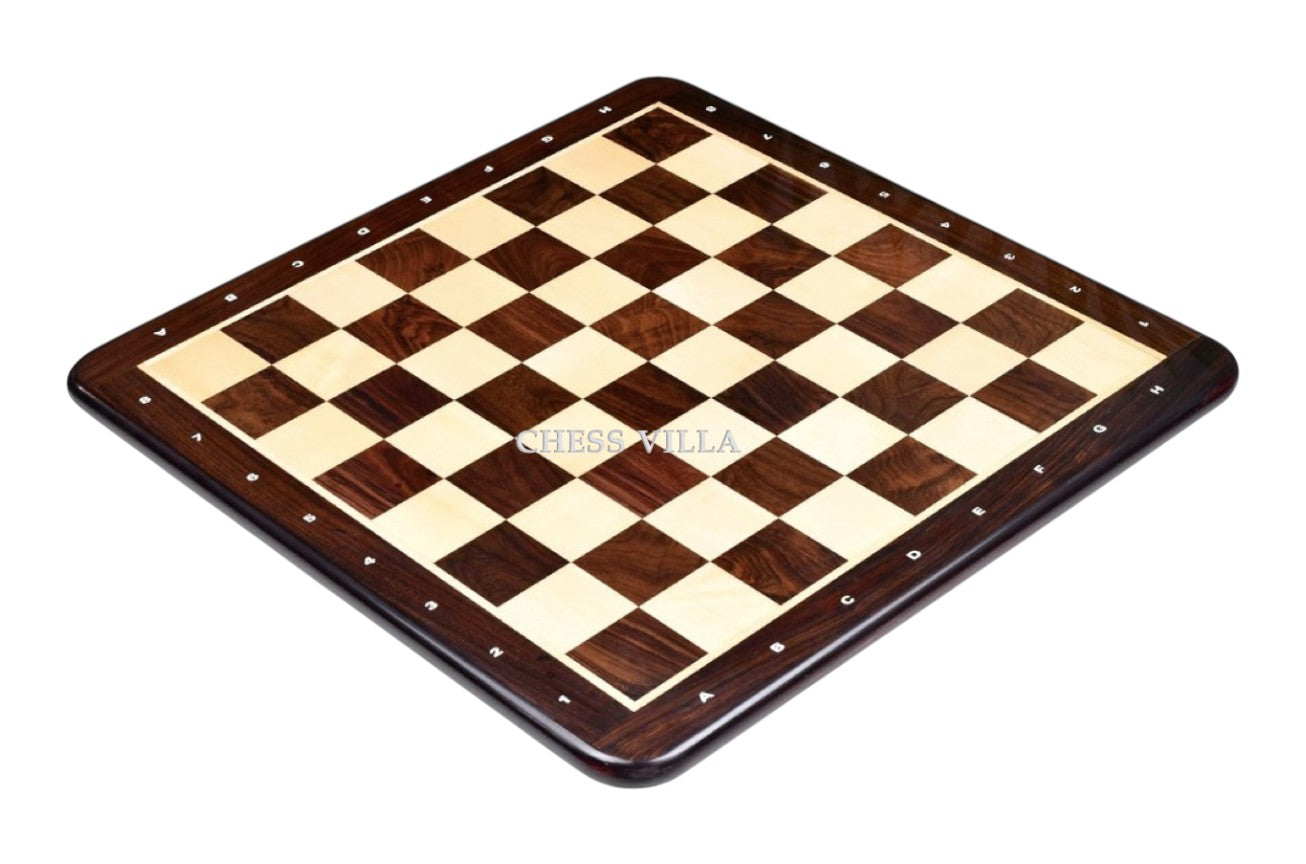 21" Flat Luxury Chess board Rosewood & Maple Wood -55mm Square Size- Algebraic Notations