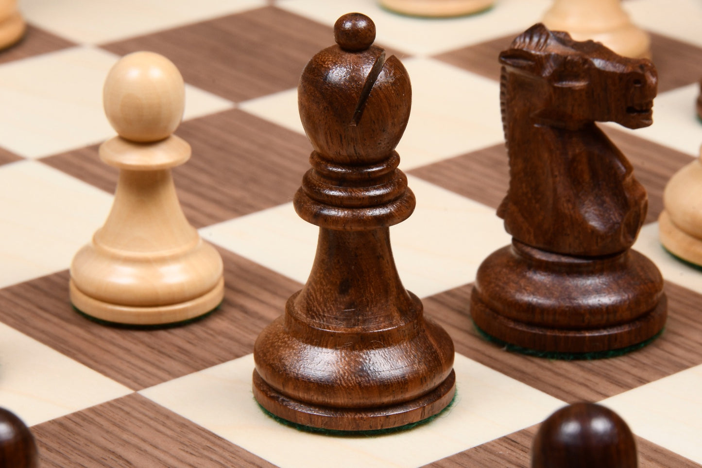 1972 Fischer Spassky Championship Series Chess Pieces Set – Boxwood & Golden Rosewood