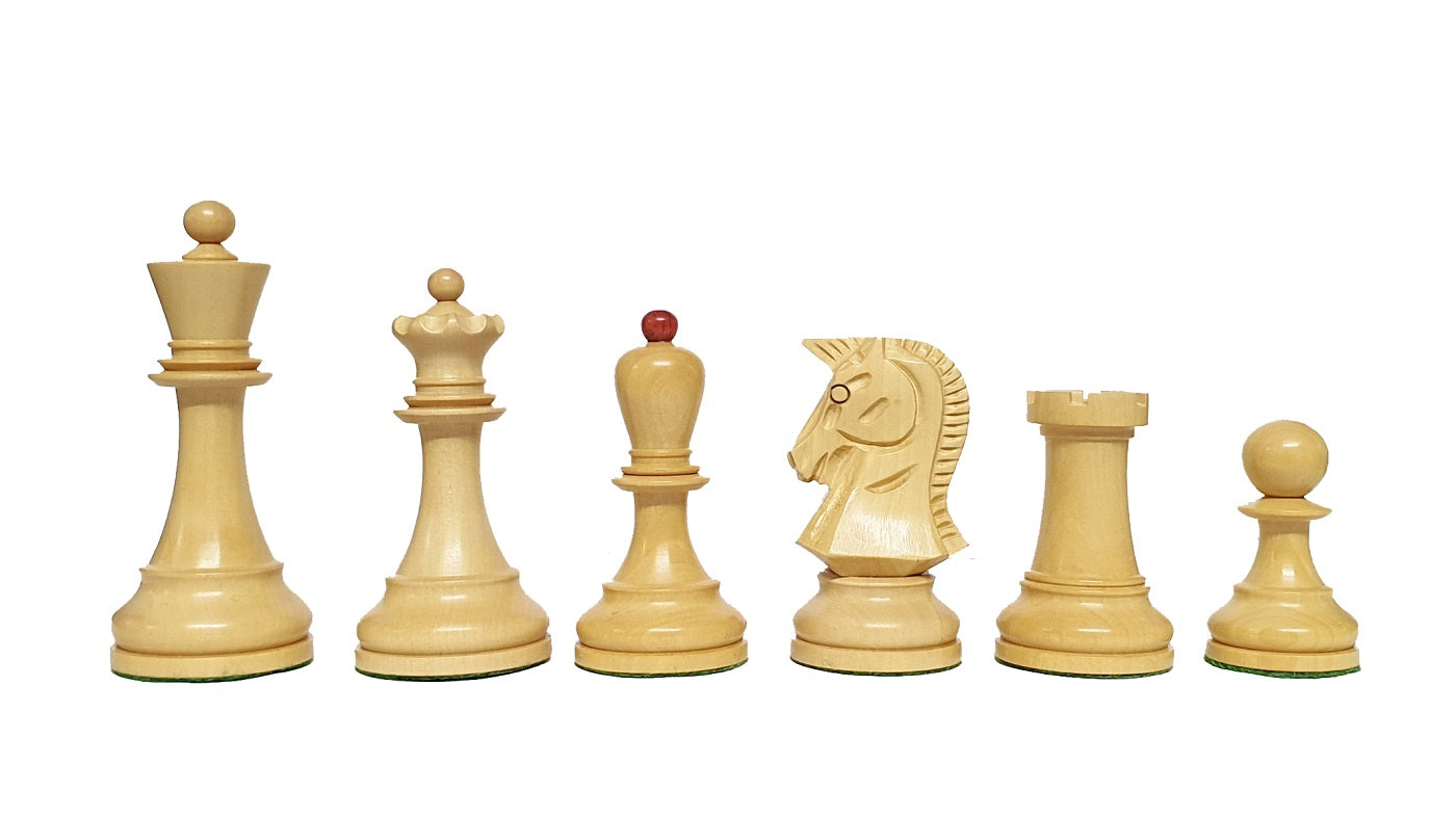 1950s Dubrovnik Bobby Fischer Reproduced Chess Pieces Only Set in Budrose Wood & Boxwood - 3.7" King