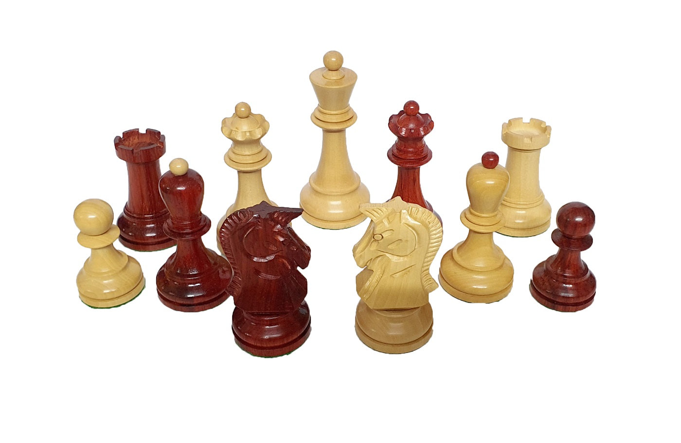 1950s Dubrovnik Bobby Fischer Reproduced Chess Pieces Only Set in Budrose Wood & Boxwood - 3.7" King