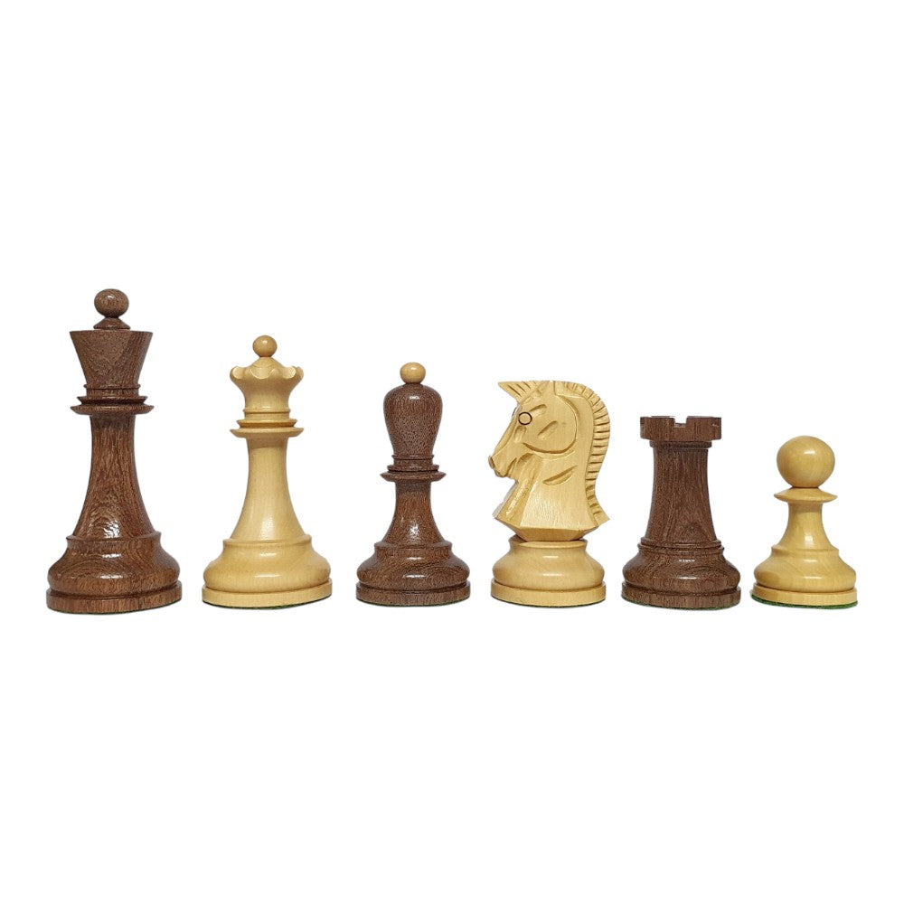 1950s Dubrovnik Bobby Fischer Reproduced Chess Pieces Only Set in Golden Rosewood & Boxwood - 3.7" King