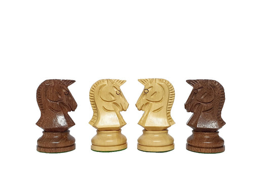 1950s Dubrovnik Bobby Fischer Reproduced Chess Pieces Only Set in Golden Rosewood & Boxwood - 3.7" King