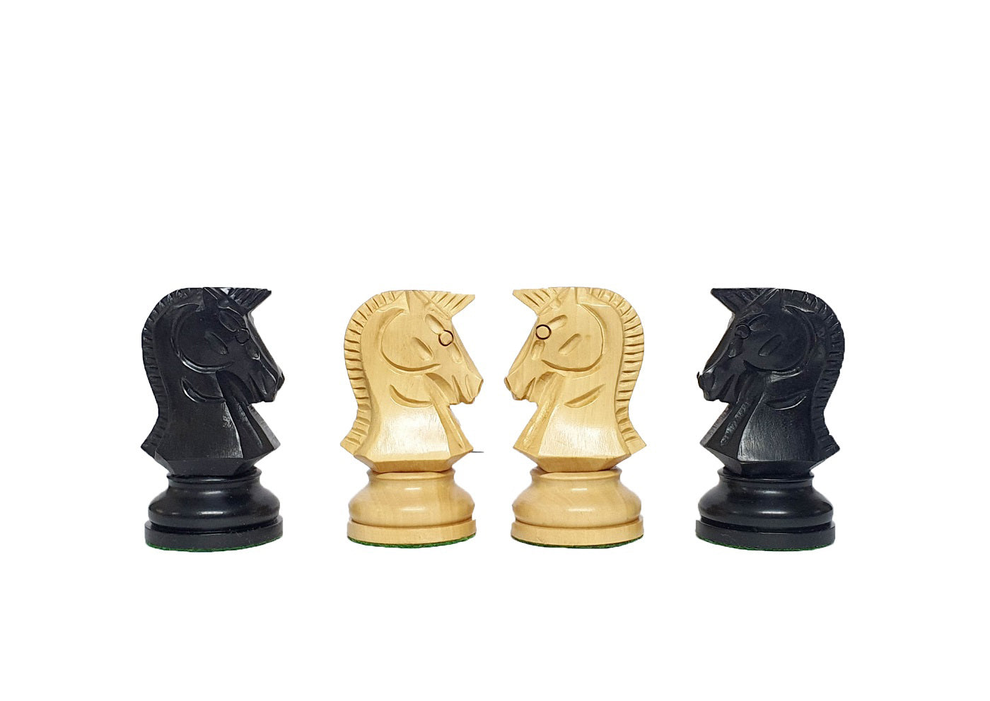 1950s Dubrovnik Bobby Fischer Reproduced Chess Pieces Only Set in Ebonised Boxwood & Boxwood - 3.7" King