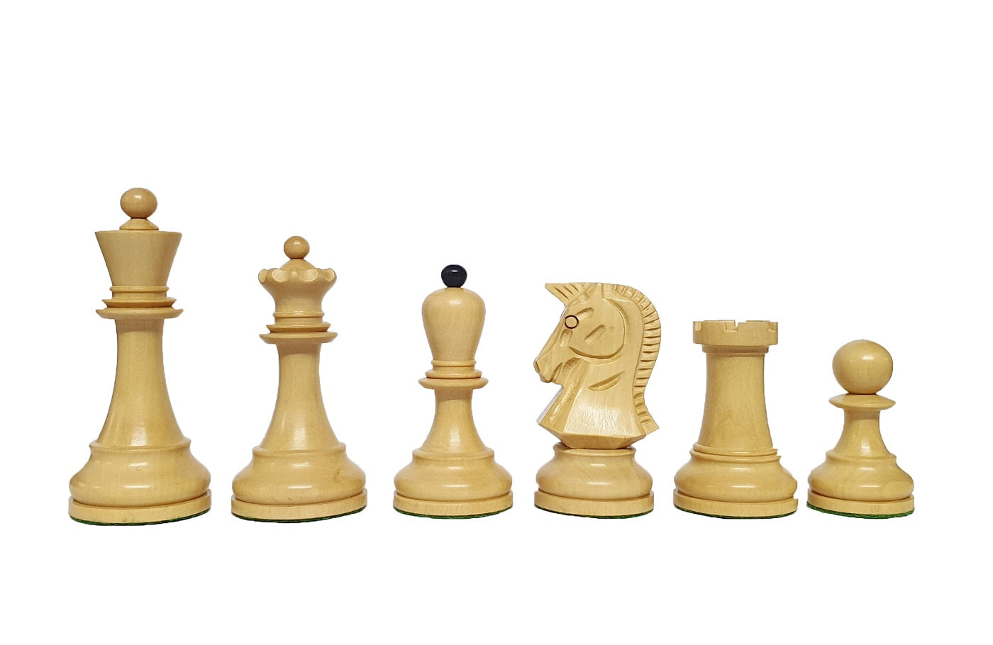 1950s Dubrovnik Bobby Fischer Reproduced Chess Pieces Only Set in Ebonised Boxwood & Boxwood - 3.7" King