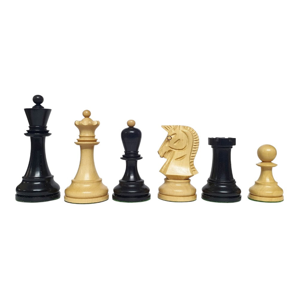 1950s Dubrovnik Bobby Fischer Reproduced Chess Pieces Only Set in Ebonised Boxwood & Boxwood - 3.7" King