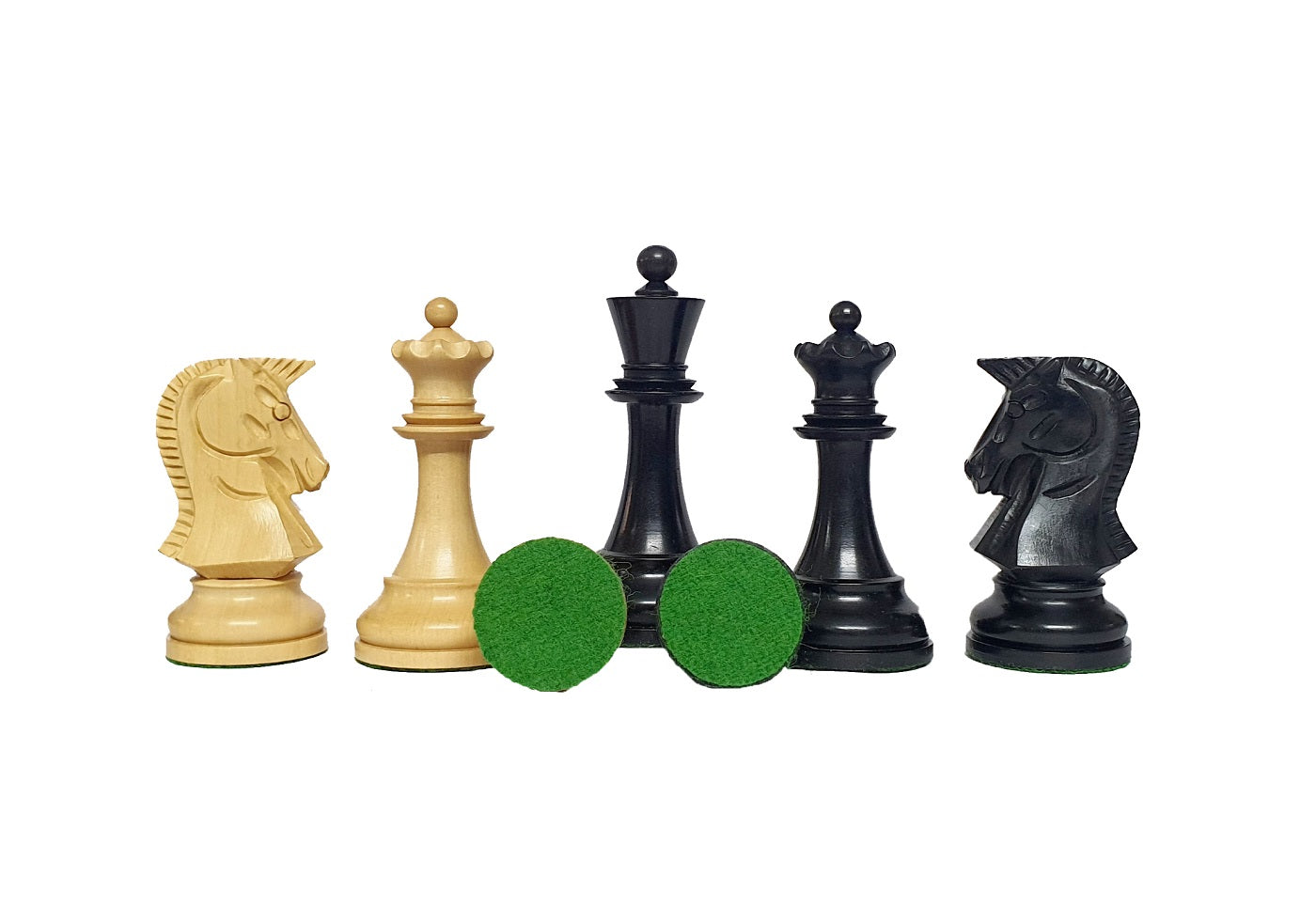 1950s Dubrovnik Bobby Fischer Reproduced Chess Pieces Only Set In Ebony Wood & Boxwood - 3.7" King