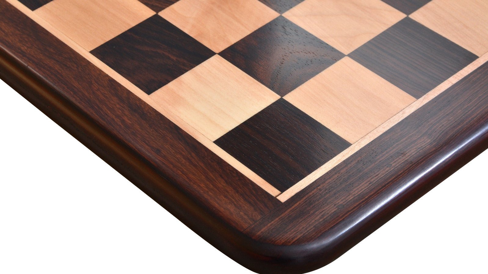 21" Flat Luxury Chess board Rosewood & Maple Wood - 55 mm Square - Chess Villa