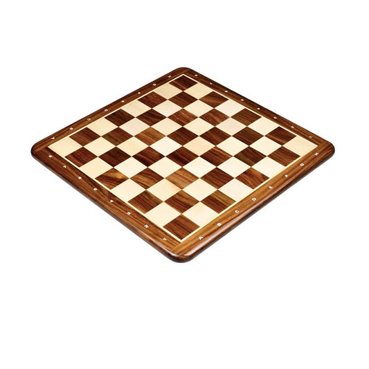 21" Solid Hand Carved Luxury Chess board -Golden Rosewood & Maple- 55 mm Square- Algebraic Notations - Chess Villa