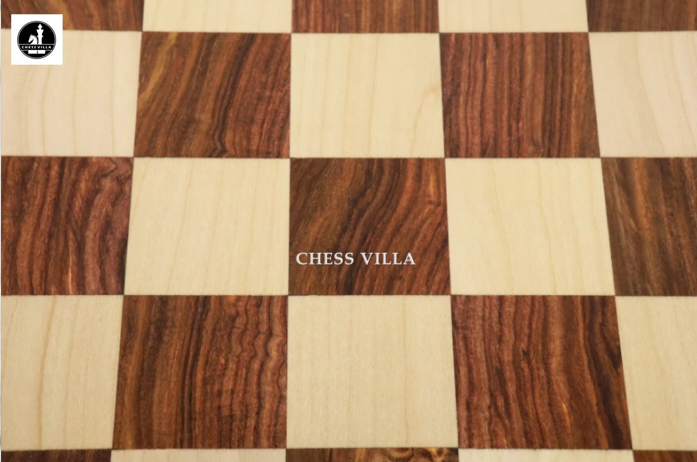 21" Solid Hand Carved Luxury Chess board -Golden Rosewood & Maple- 55 mm Square- Algebraic Notations - Chess Villa