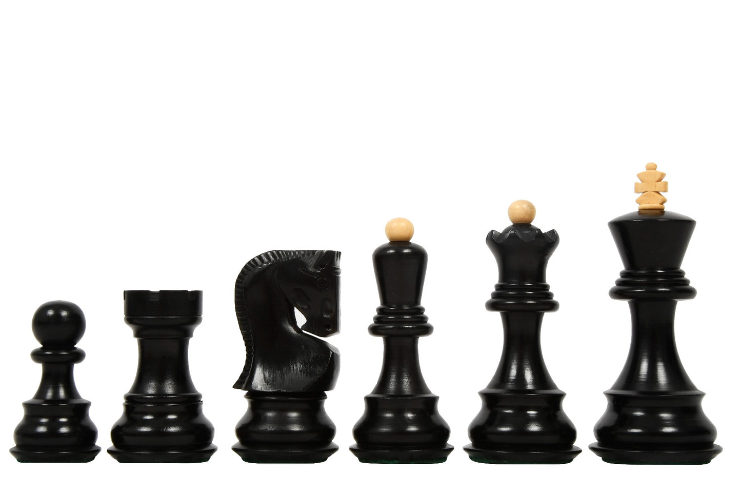 3.9" Russian Zagreb Chess Pieces Only set – Weighted Ebonised Boxwood & Boxwood